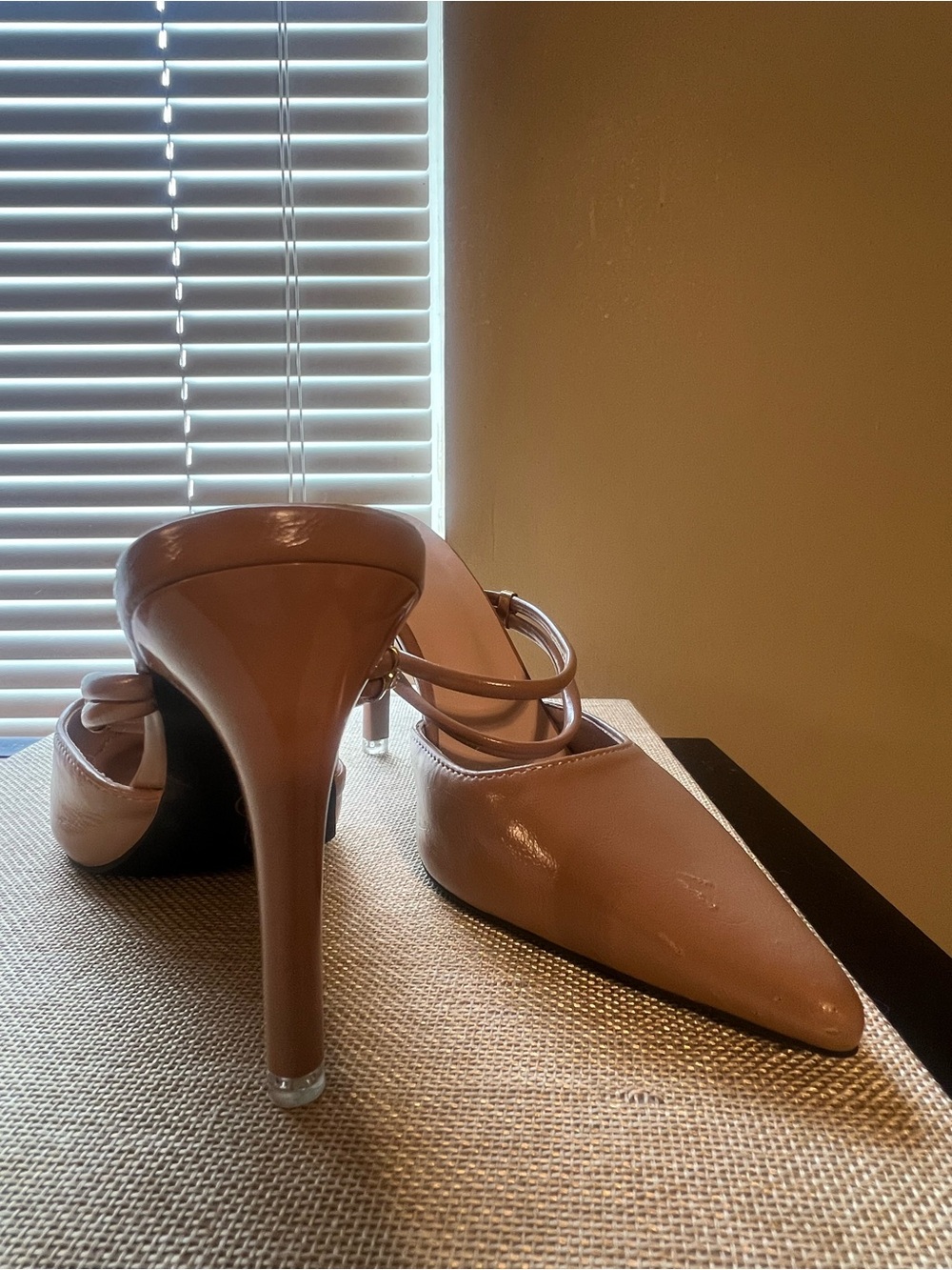 SHEIN Blush Pointed-Toe Double-Strap Slingback Heels - Picture 3 of 3